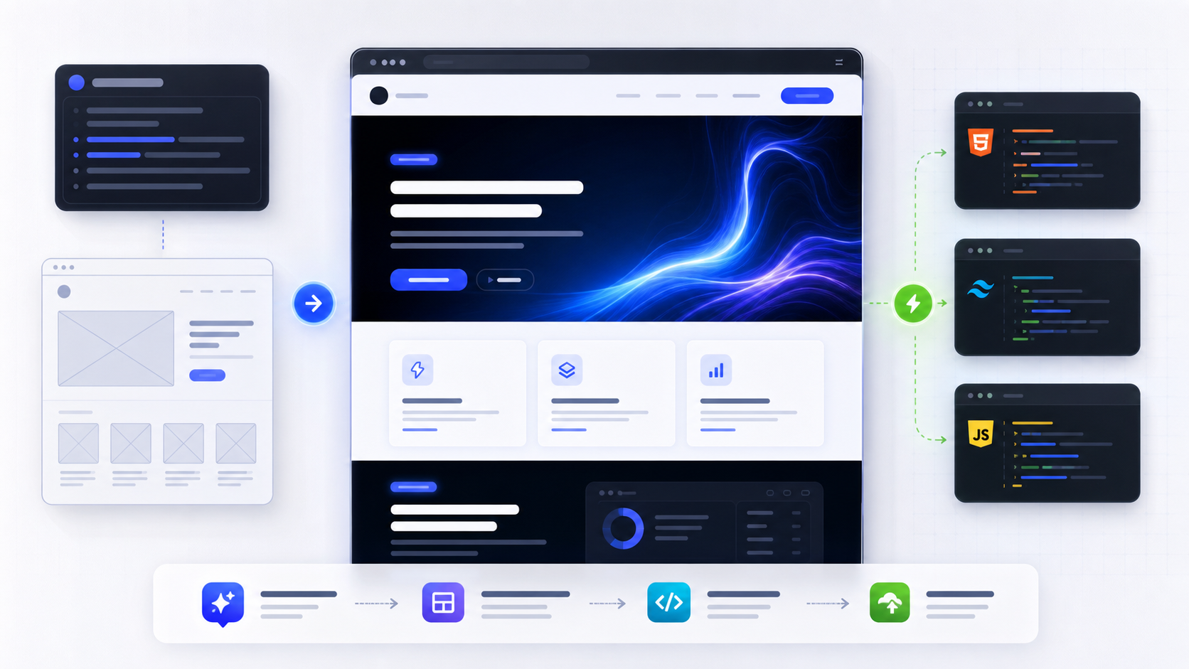 Aura AI HTML landing page builder workflow